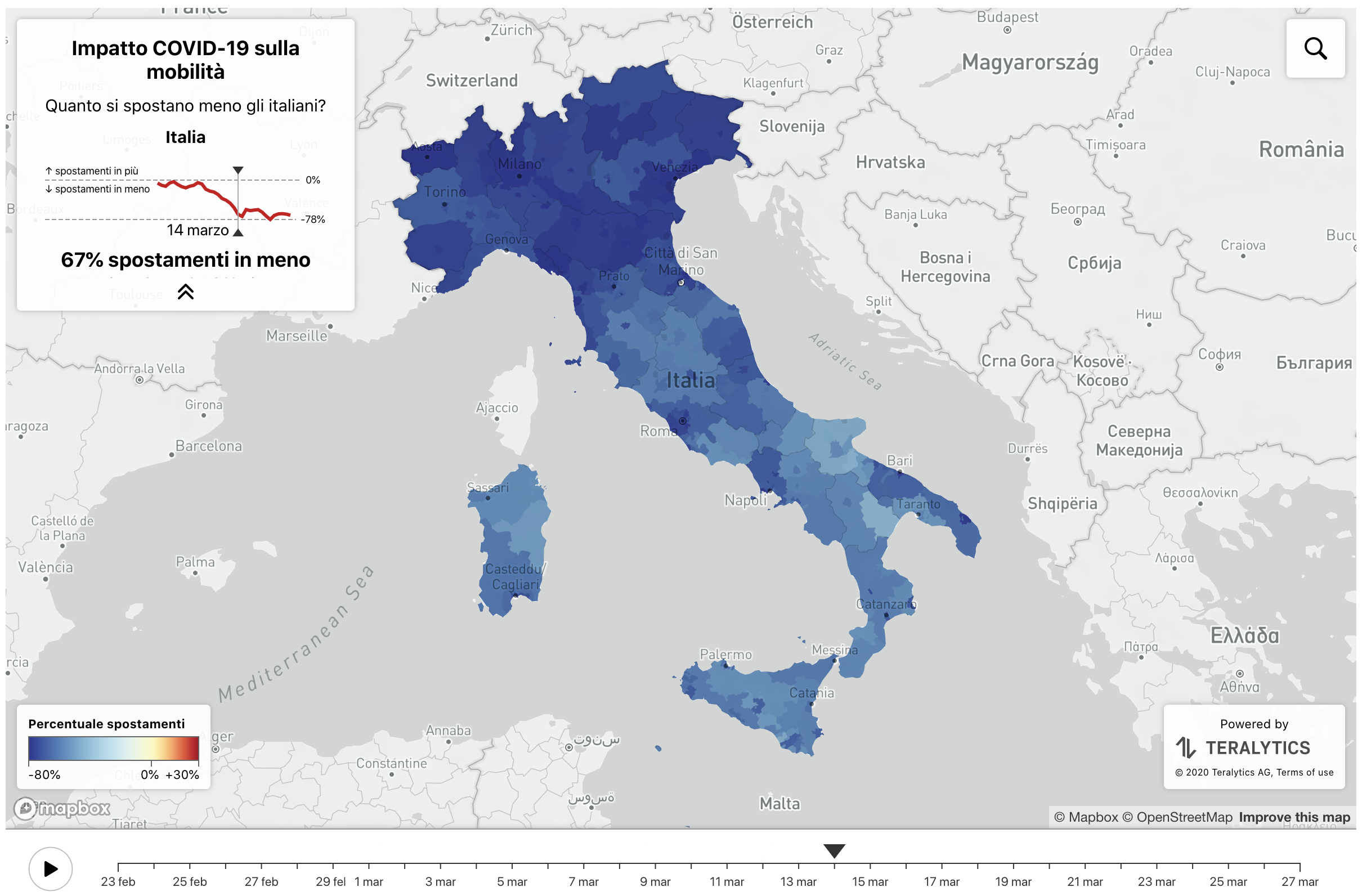 Effect of COVID-19 on mobility in Italy