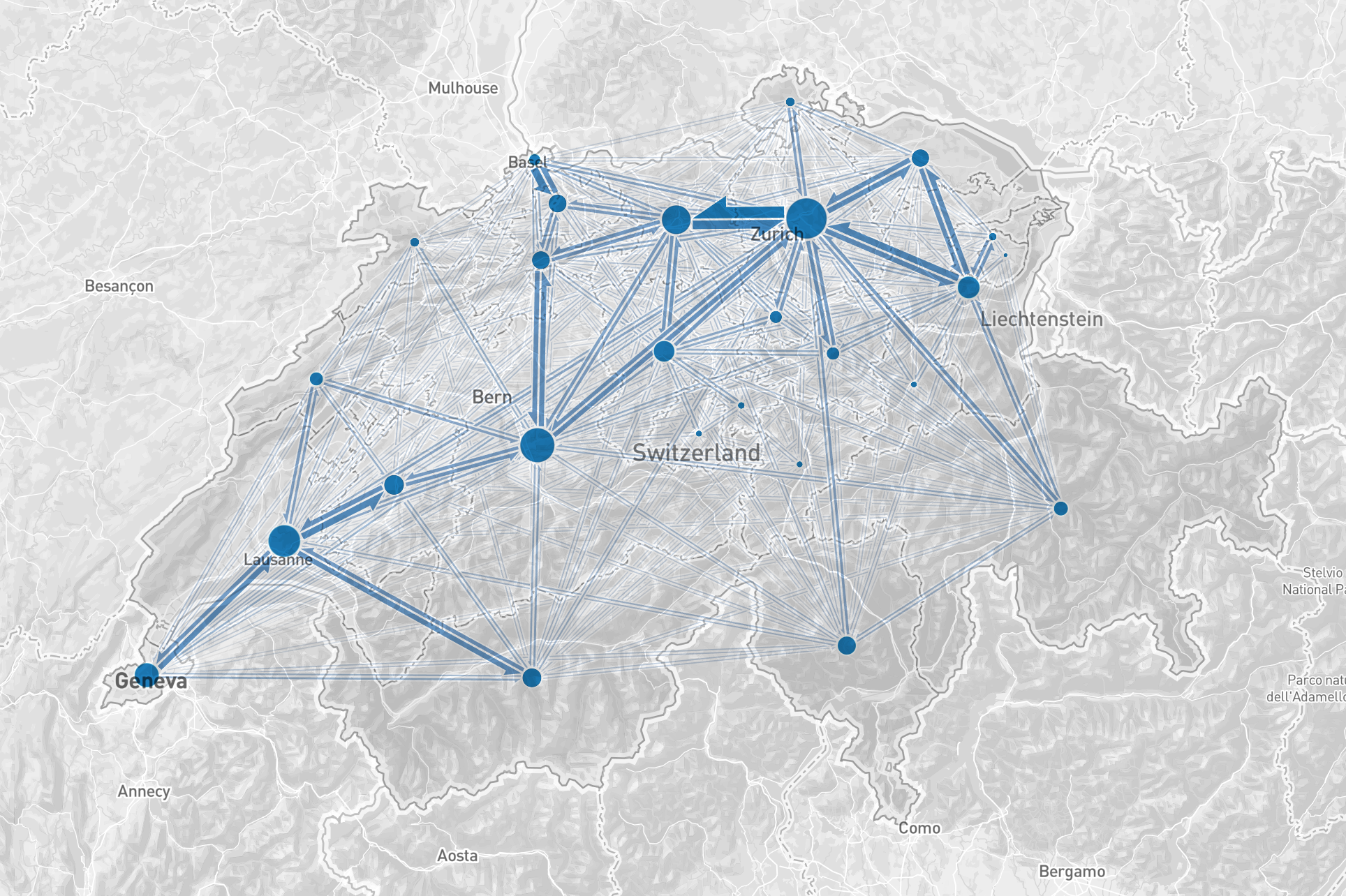 Flowmap.gl – Swiss migration flow map